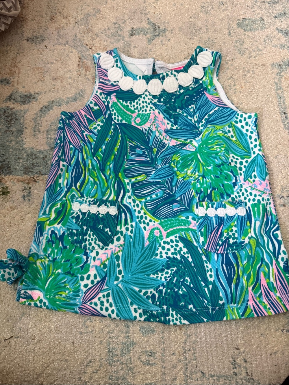 Lilly Pulitzer Girls Tropical Tank Dress in Teal, Aqua & Pink